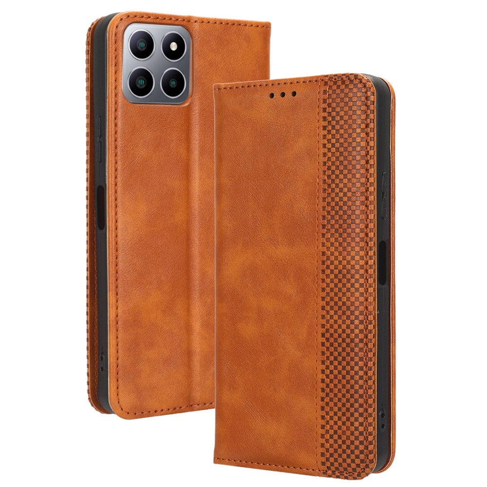 Flip Folio Phone Case for Boost Mobile Celero 5G+ Retro PU Leather Cover Stand Wallet Shell