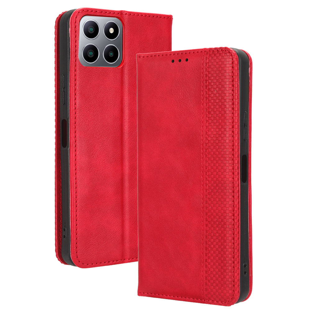 Flip Folio Phone Case for Boost Mobile Celero 5G+ Retro PU Leather Cover Stand Wallet Shell