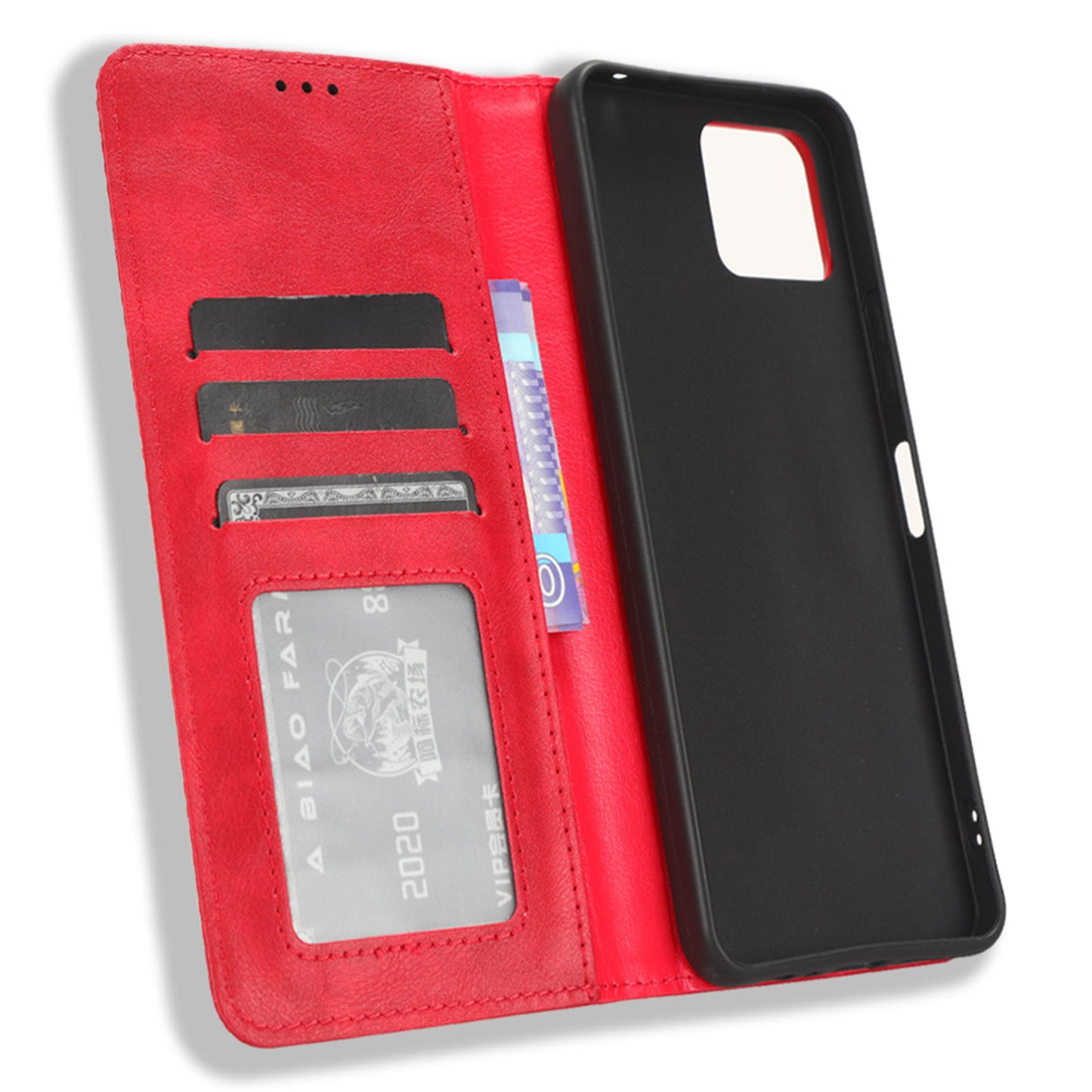 Flip Folio Phone Case for Boost Mobile Celero 5G+ Retro PU Leather Cover Stand Wallet Shell