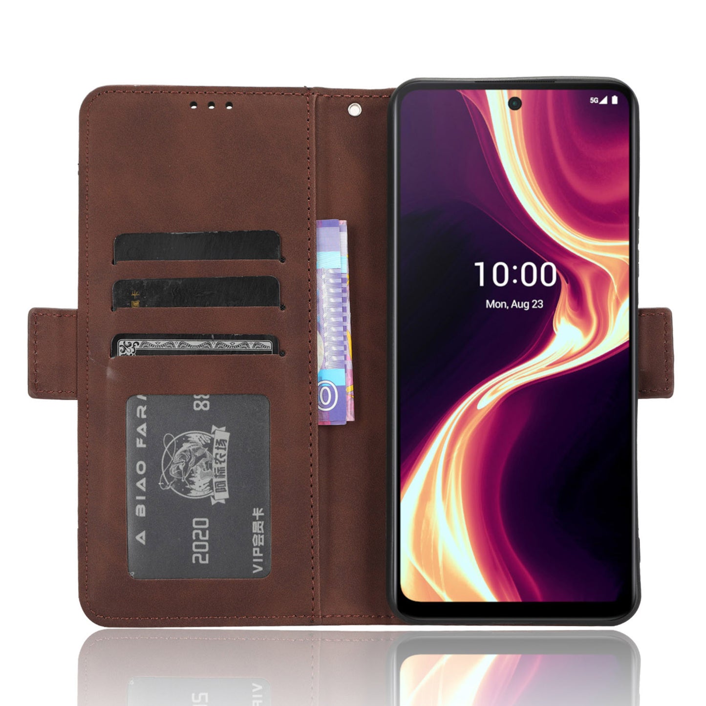 For Boost Mobile Celero 5G+ Multiple Card Slots Phone Cover PU Leather Wallet Phone Stand Case