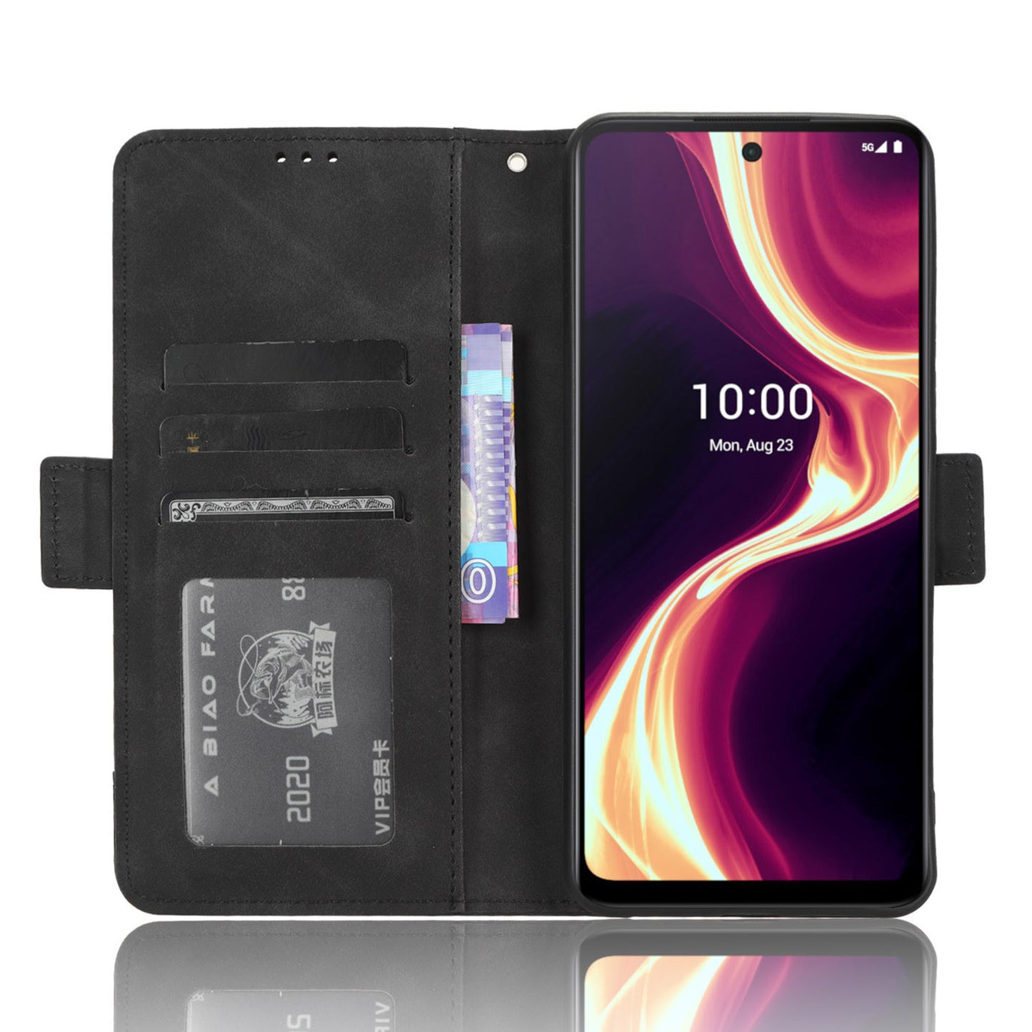 For Boost Mobile Celero 5G+ Multiple Card Slots Phone Cover PU Leather Wallet Phone Stand Case