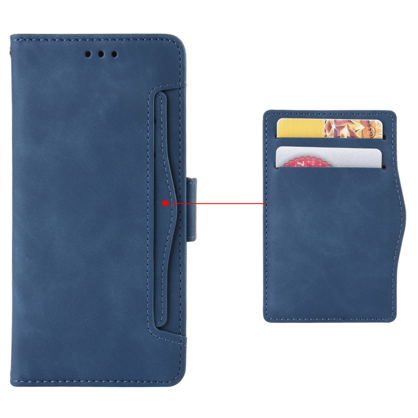 For Boost Mobile Celero 5G+ Multiple Card Slots Phone Cover PU Leather Wallet Phone Stand Case