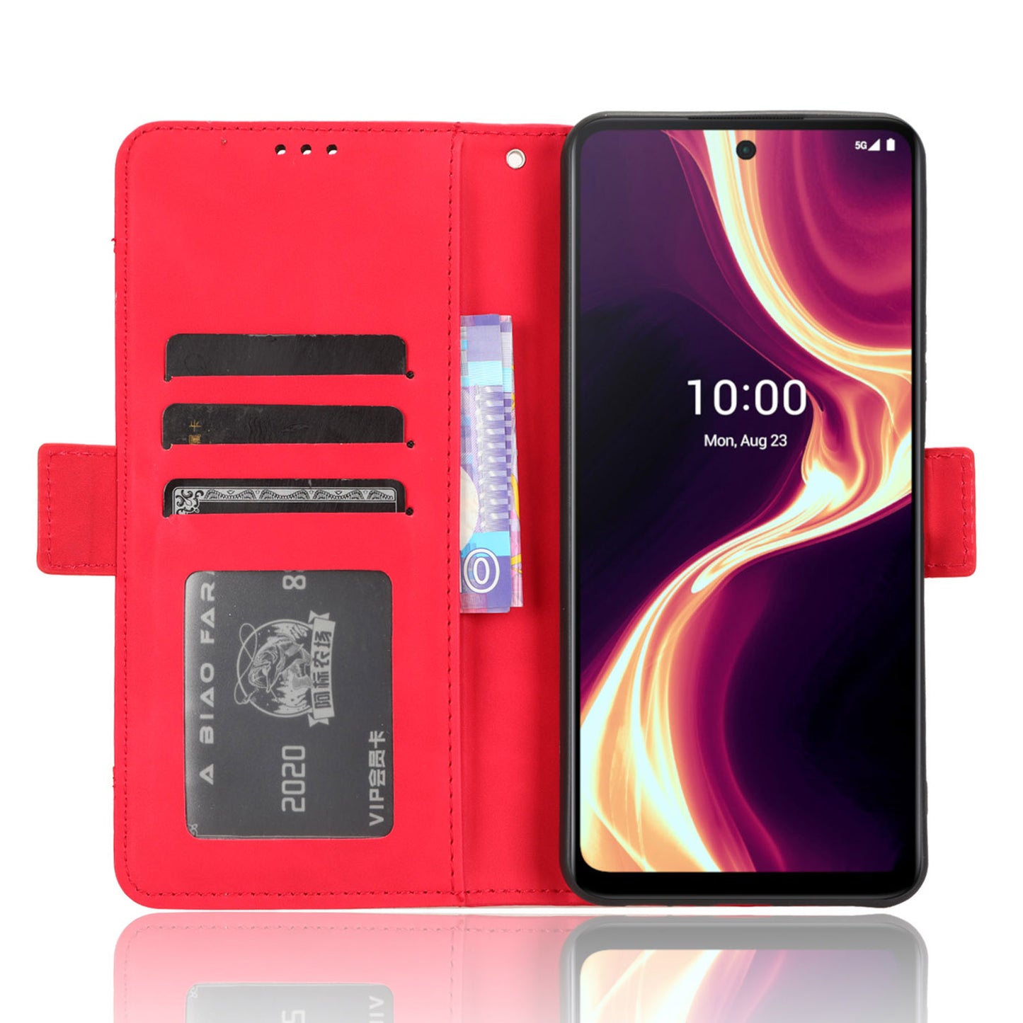 For Boost Mobile Celero 5G+ Multiple Card Slots Phone Cover PU Leather Wallet Phone Stand Case