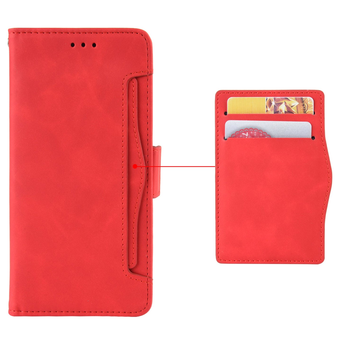 For Boost Mobile Celero 5G+ Multiple Card Slots Phone Cover PU Leather Wallet Phone Stand Case