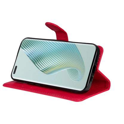 KT Leather Series-2 Stand Cover for Honor Magic5 Pro PU Leather Solid Color Wallet Phone Case