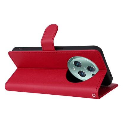 KT Leather Series-2 Stand Cover for Honor Magic5 Pro PU Leather Solid Color Wallet Phone Case