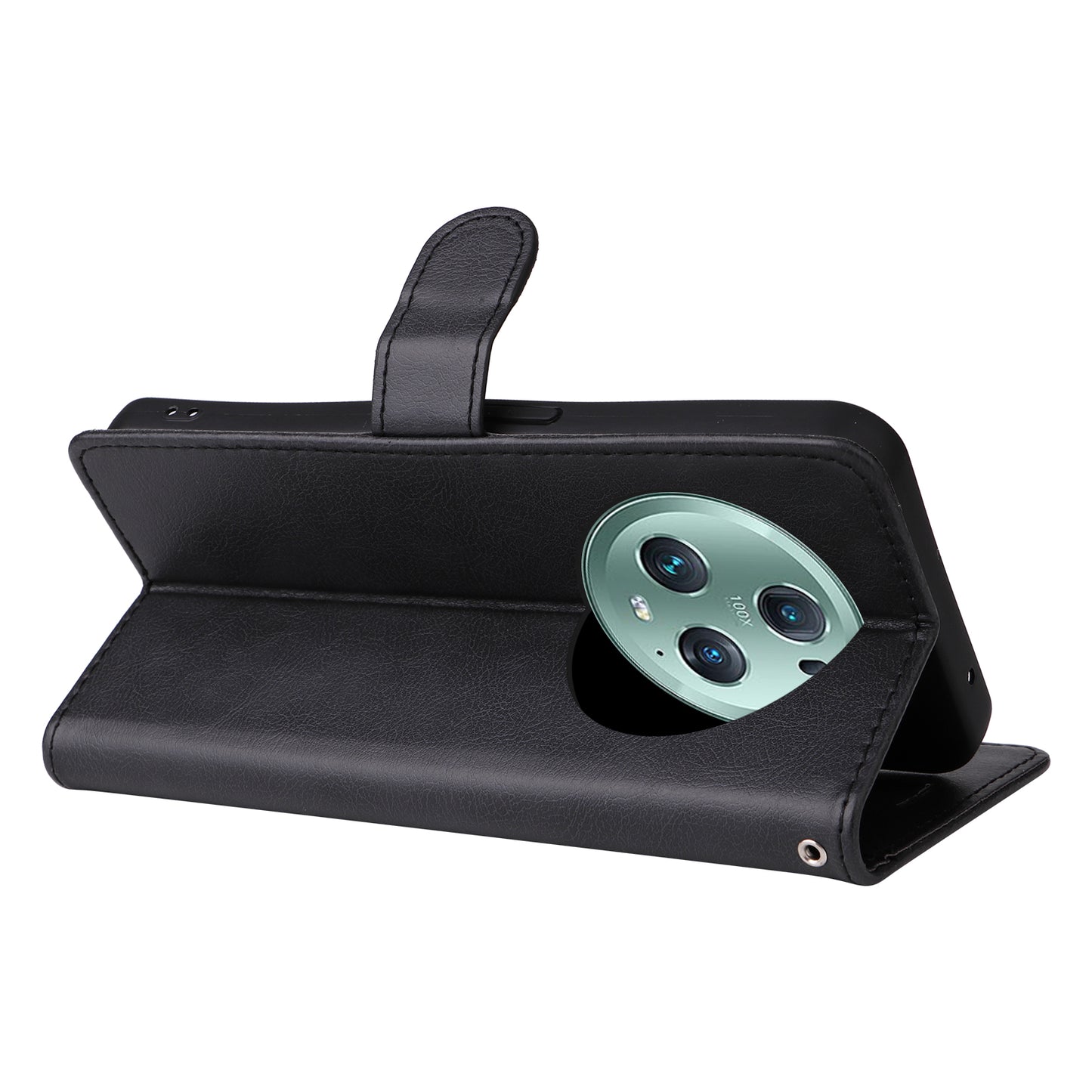 KT Leather Series-2 Stand Cover for Honor Magic5 Pro PU Leather Solid Color Wallet Phone Case