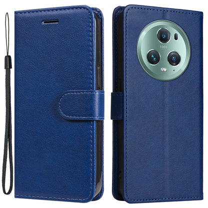 KT Leather Series-2 Stand Cover for Honor Magic5 Pro PU Leather Solid Color Wallet Phone Case