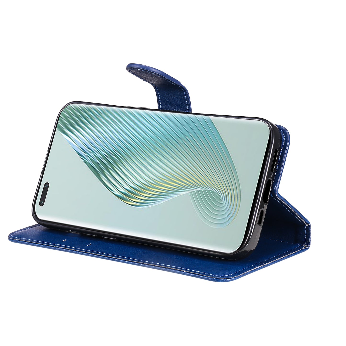 KT Leather Series-2 Stand Cover for Honor Magic5 Pro PU Leather Solid Color Wallet Phone Case