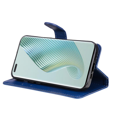 KT Leather Series-2 Stand Cover for Honor Magic5 Pro PU Leather Solid Color Wallet Phone Case