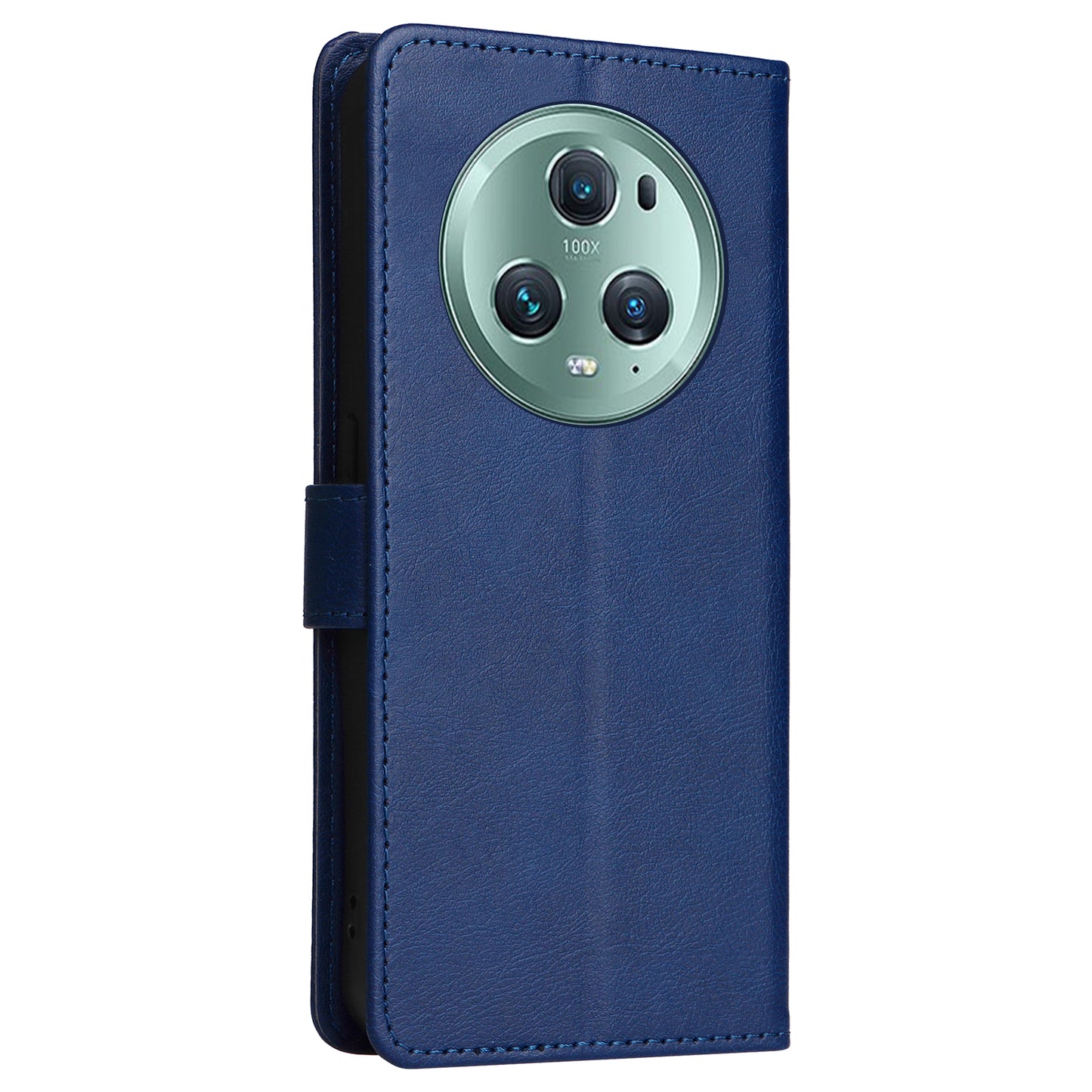 KT Leather Series-2 Stand Cover for Honor Magic5 Pro PU Leather Solid Color Wallet Phone Case