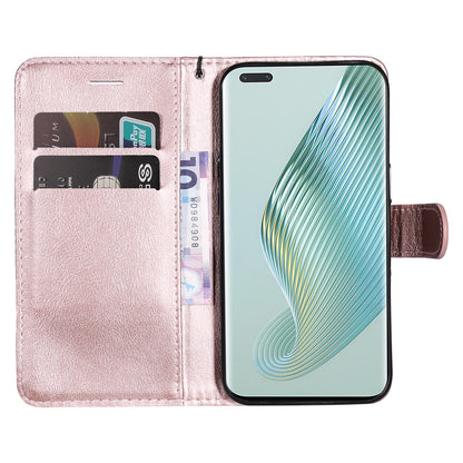 KT Leather Series-2 Stand Cover for Honor Magic5 Pro PU Leather Solid Color Wallet Phone Case