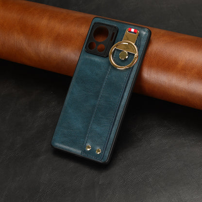 For Motorola Edge 30 Ultra 5G / Moto X30 Pro 5G Phone Case Leather Coated PC+TPU Wristband Kickstand Cover with Neck Strap