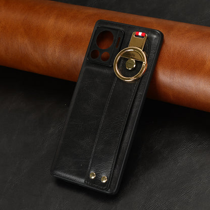 For Motorola Edge 30 Ultra 5G / Moto X30 Pro 5G Phone Case Leather Coated PC+TPU Wristband Kickstand Cover with Neck Strap