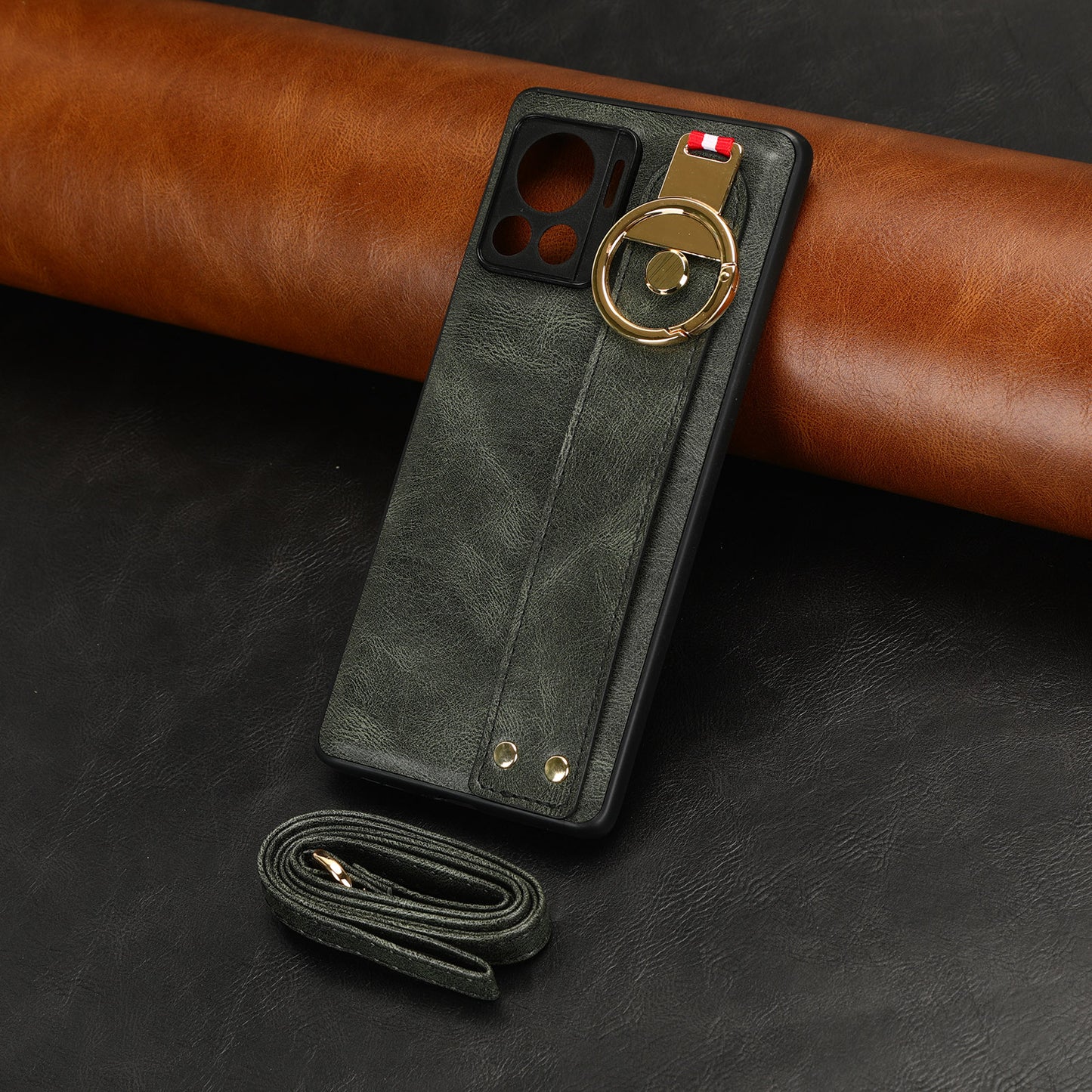 For Motorola Edge 30 Ultra 5G / Moto X30 Pro 5G Phone Case Leather Coated PC+TPU Wristband Kickstand Cover with Neck Strap