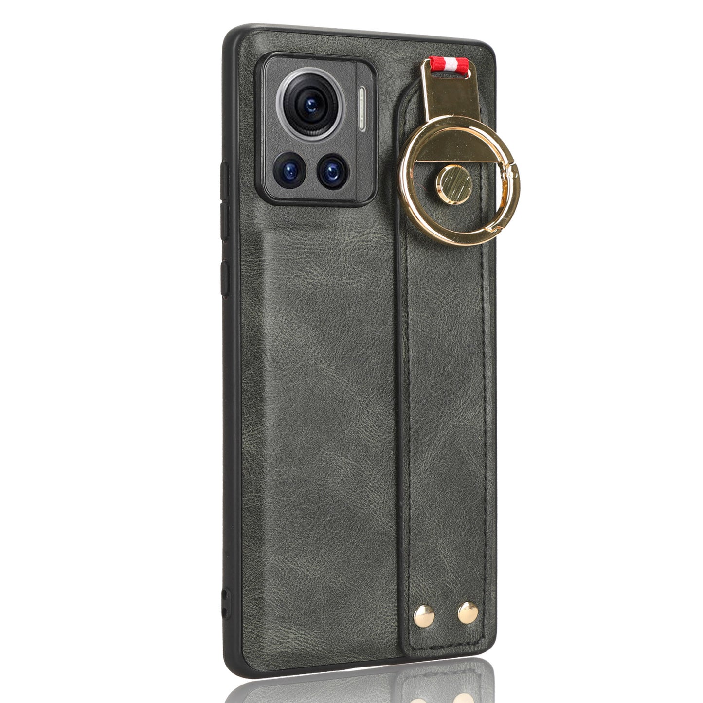 For Motorola Edge 30 Ultra 5G / Moto X30 Pro 5G Phone Case Leather Coated PC+TPU Wristband Kickstand Cover with Neck Strap