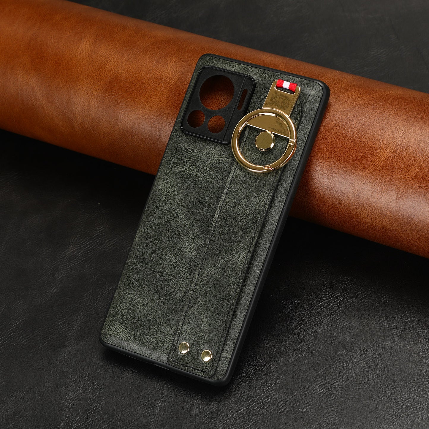 For Motorola Edge 30 Ultra 5G / Moto X30 Pro 5G Phone Case Leather Coated PC+TPU Wristband Kickstand Cover with Neck Strap