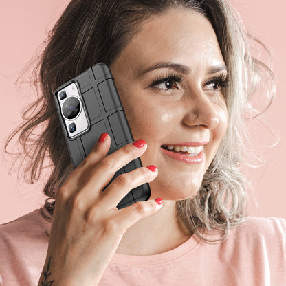 For Huawei P60 / P60 Pro Square Grid Texture Phone Case Scratch-resistant Cell Phone Cover