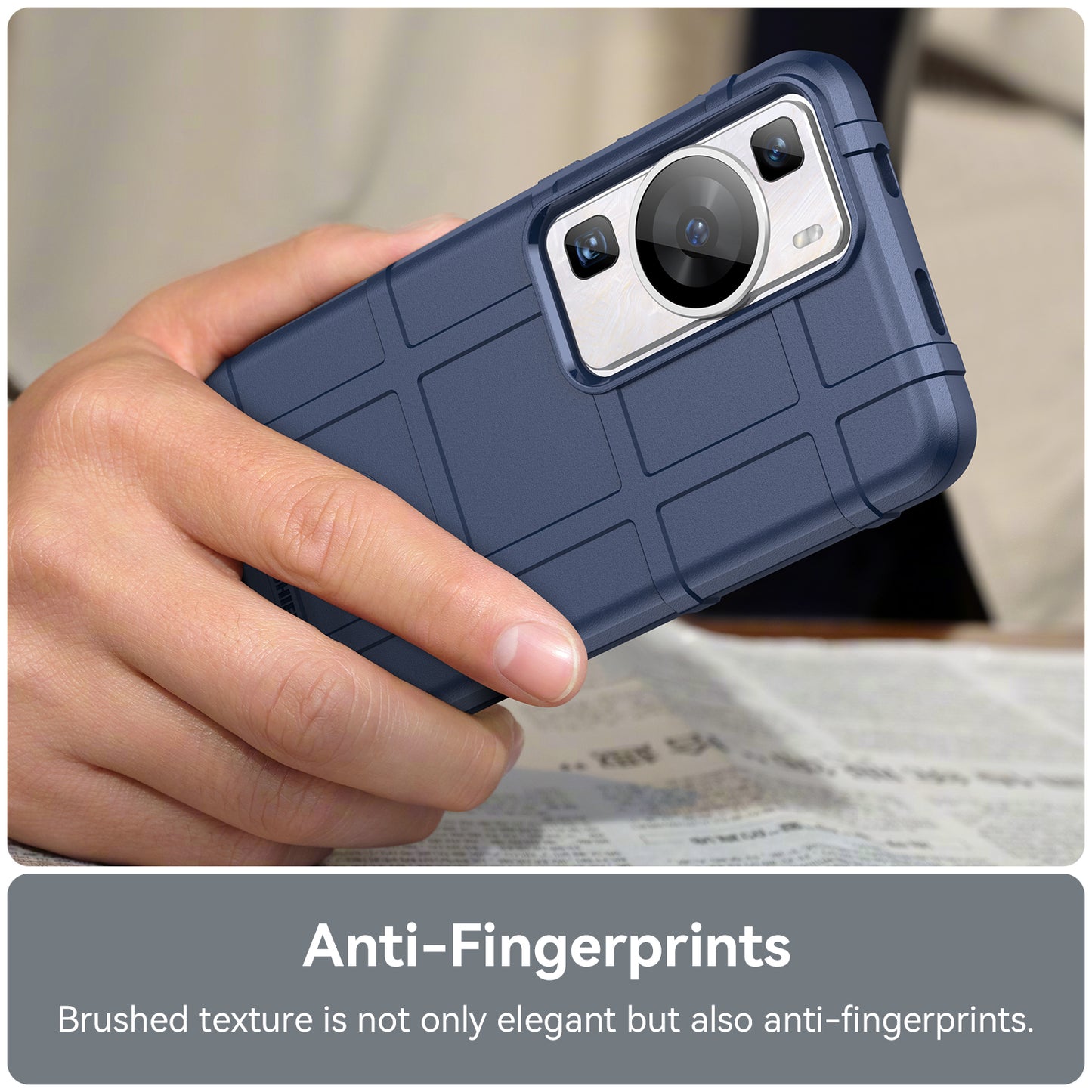 For Huawei P60 / P60 Pro Square Grid Texture Phone Case Scratch-resistant Cell Phone Cover