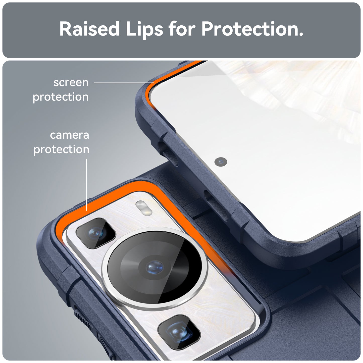 For Huawei P60 / P60 Pro Square Grid Texture Phone Case Scratch-resistant Cell Phone Cover