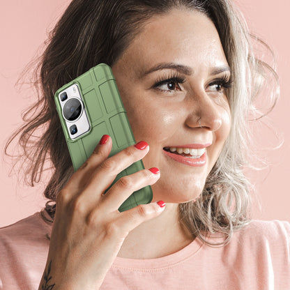 For Huawei P60 / P60 Pro Square Grid Texture Phone Case Scratch-resistant Cell Phone Cover