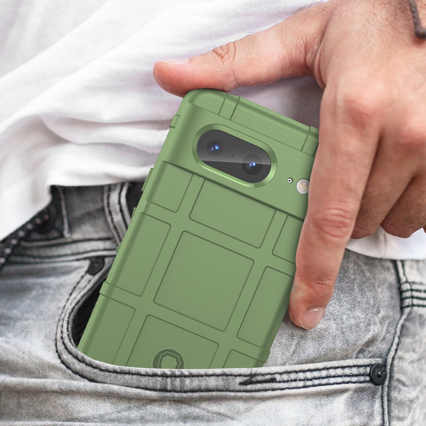 For Google Pixel 8 Square Grid Texture Soft TPU Phone Case Anti-drop Back Cover