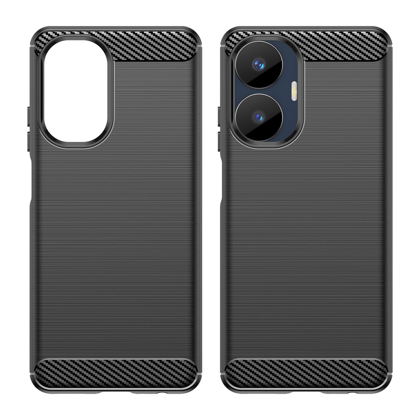 Carbon Fiber Texture TPU Case for Realme C55 , Brushed Anti-scratch Phone Cover