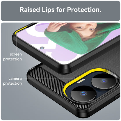 Carbon Fiber Texture TPU Case for Realme C55 , Brushed Anti-scratch Phone Cover