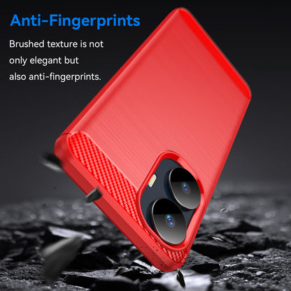Carbon Fiber Texture TPU Case for Realme C55 , Brushed Anti-scratch Phone Cover