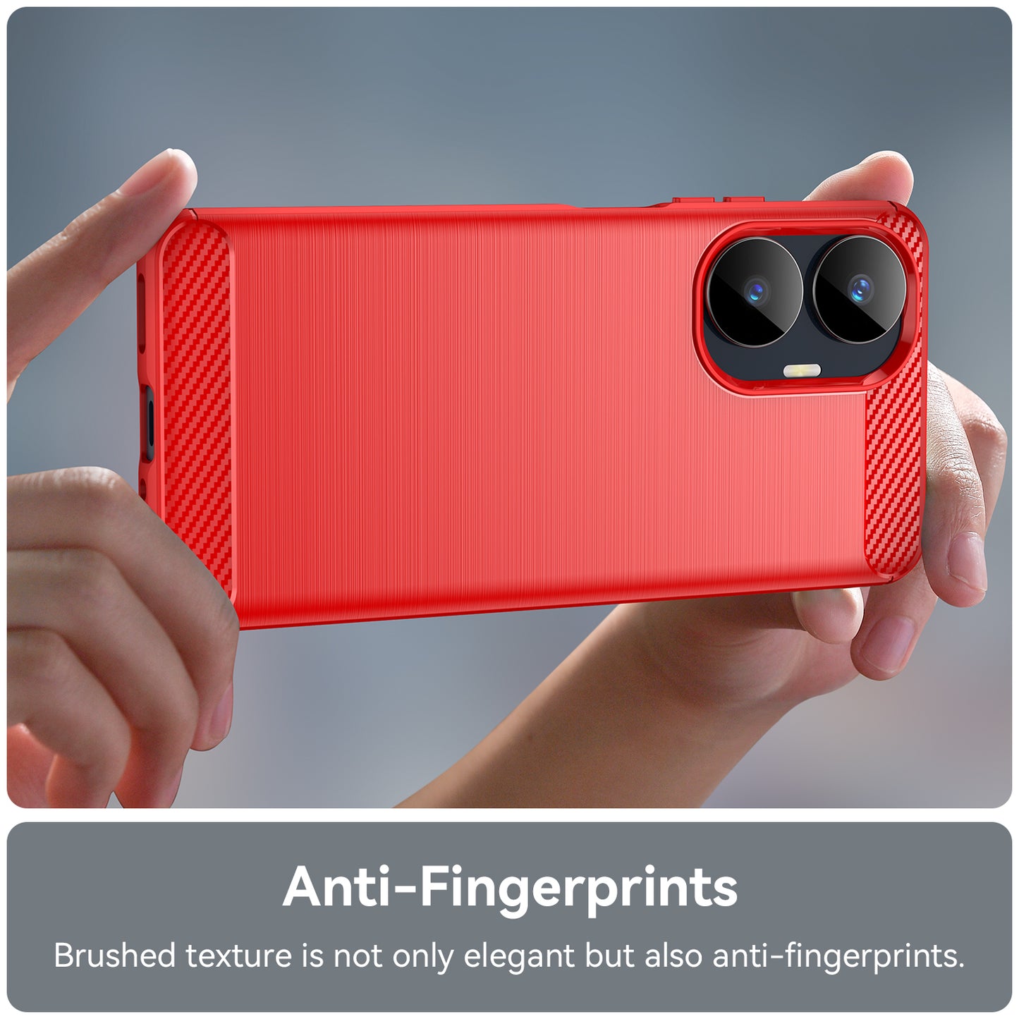 Carbon Fiber Texture TPU Case for Realme C55 , Brushed Anti-scratch Phone Cover