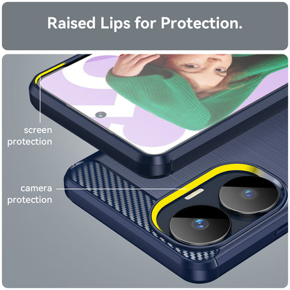 Carbon Fiber Texture TPU Case for Realme C55 , Brushed Anti-scratch Phone Cover