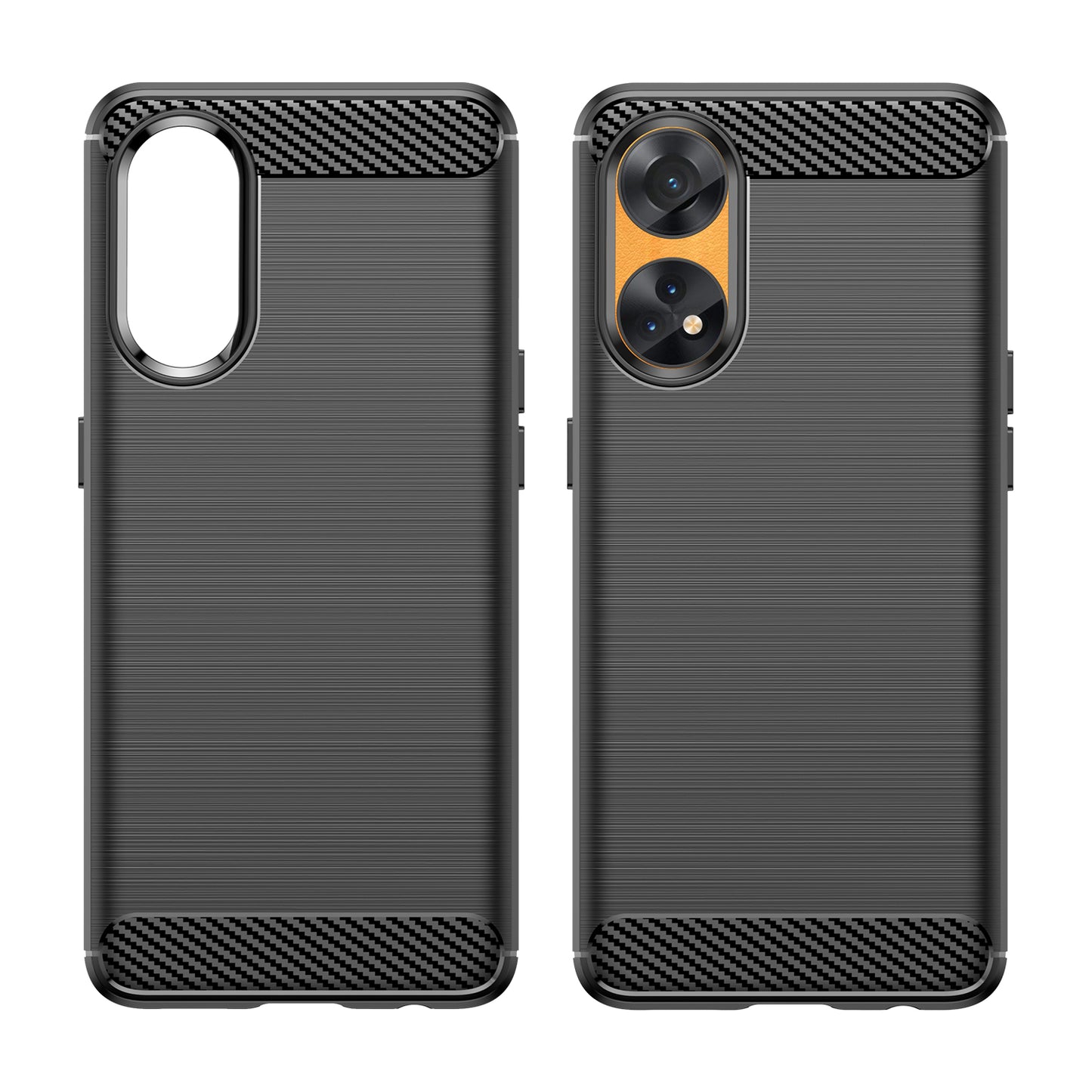 Brushed Carbon Fiber Texture Phone Case for Oppo Reno8 T 4G , Flexible TPU Phone Cover