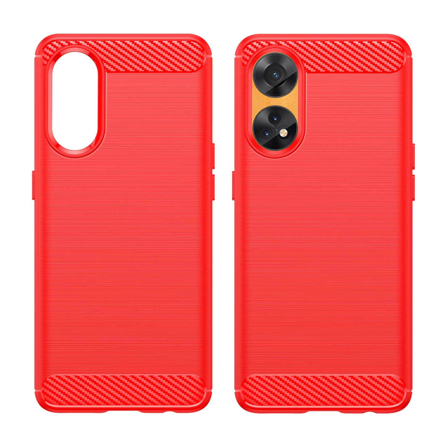 Brushed Carbon Fiber Texture Phone Case for Oppo Reno8 T 4G , Flexible TPU Phone Cover