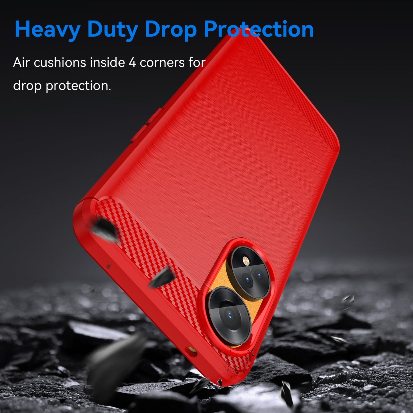 Brushed Carbon Fiber Texture Phone Case for Oppo Reno8 T 4G , Flexible TPU Phone Cover