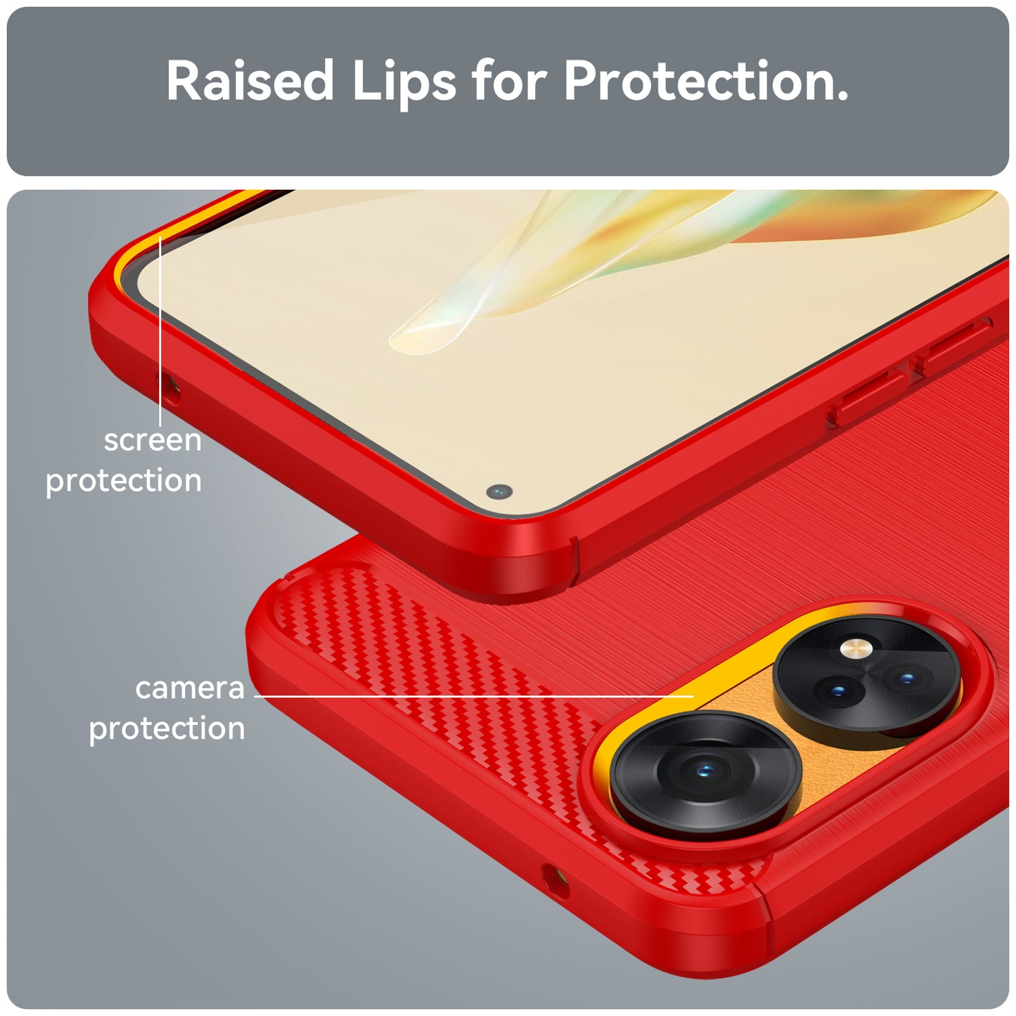 Brushed Carbon Fiber Texture Phone Case for Oppo Reno8 T 4G , Flexible TPU Phone Cover