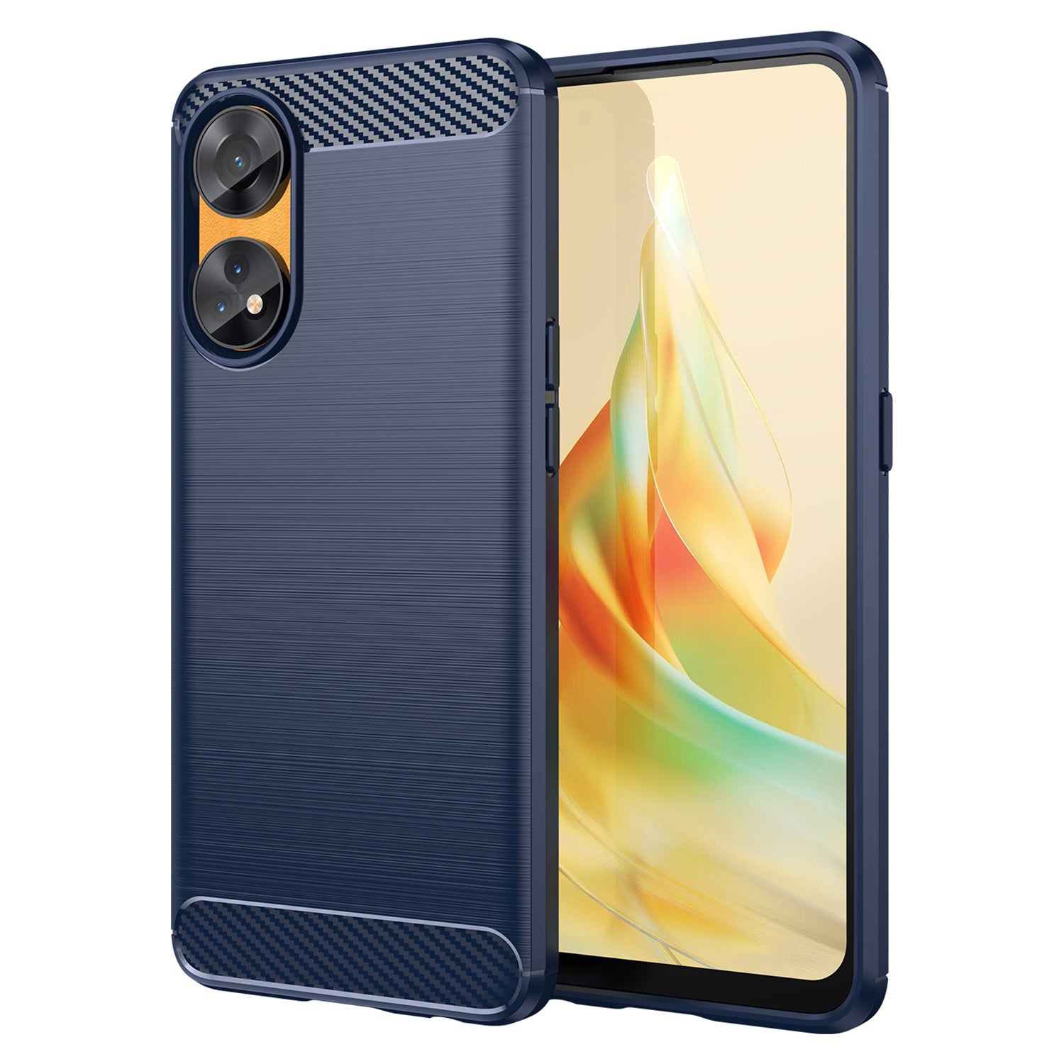 Brushed Carbon Fiber Texture Phone Case for Oppo Reno8 T 4G , Flexible TPU Phone Cover