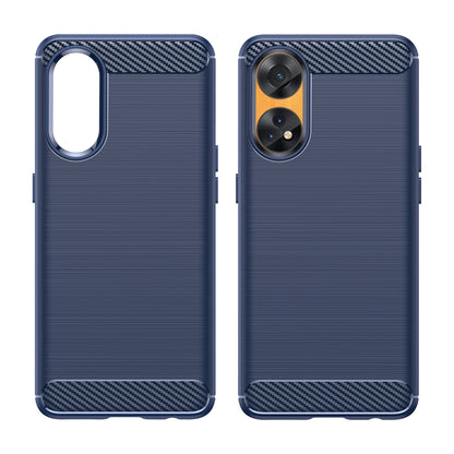 Brushed Carbon Fiber Texture Phone Case for Oppo Reno8 T 4G , Flexible TPU Phone Cover