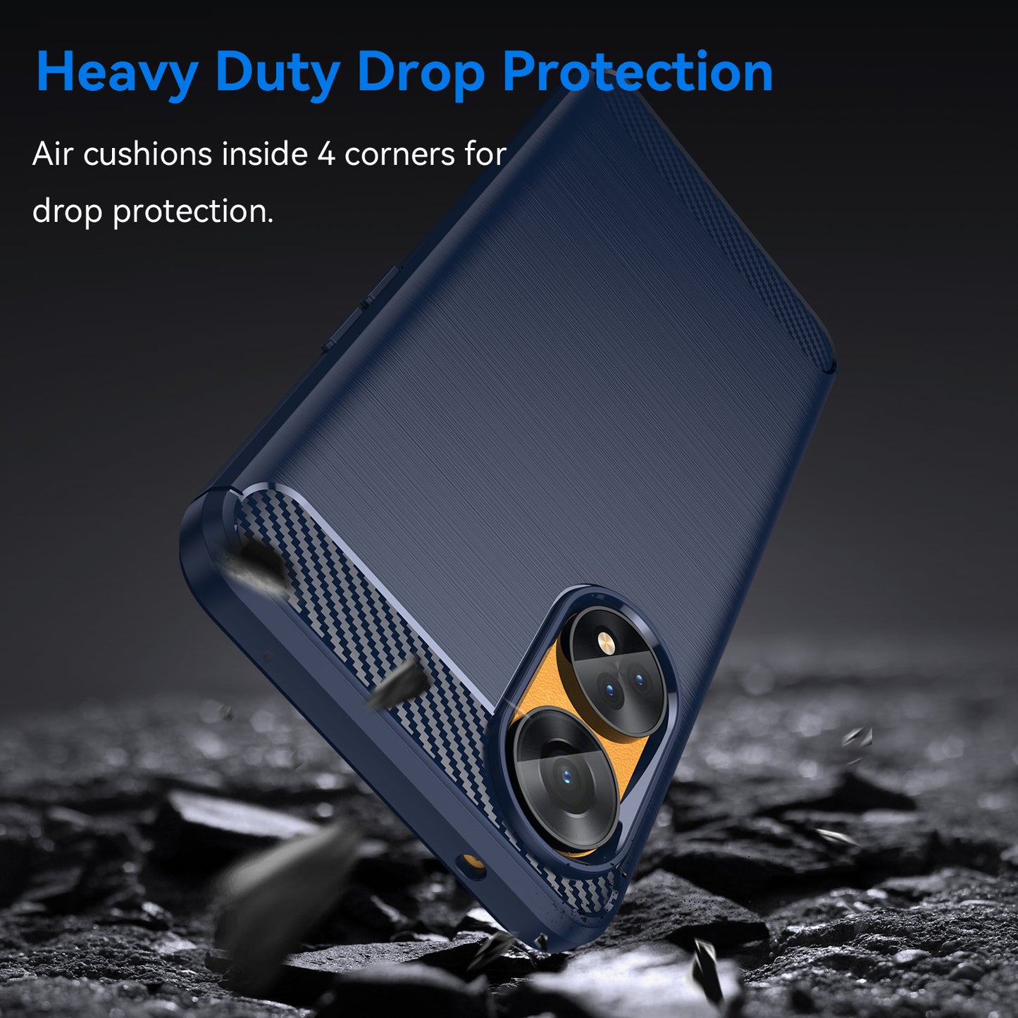 Brushed Carbon Fiber Texture Phone Case for Oppo Reno8 T 4G , Flexible TPU Phone Cover