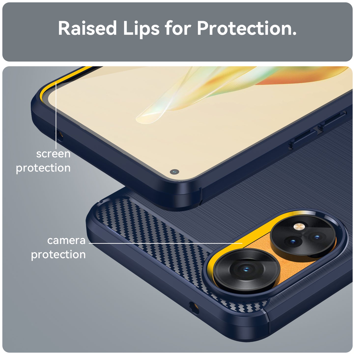 Brushed Carbon Fiber Texture Phone Case for Oppo Reno8 T 4G , Flexible TPU Phone Cover