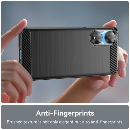 TPU Case for Oppo A78 5G / A58 5G / A58x 5G , Brushed Carbon Fiber Texture Cell Phone Cover