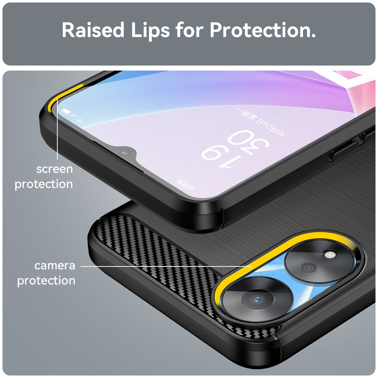 TPU Case for Oppo A78 5G / A58 5G / A58x 5G , Brushed Carbon Fiber Texture Cell Phone Cover
