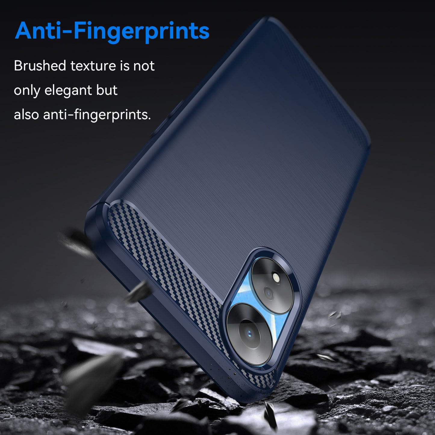 TPU Case for Oppo A78 5G / A58 5G / A58x 5G , Brushed Carbon Fiber Texture Cell Phone Cover