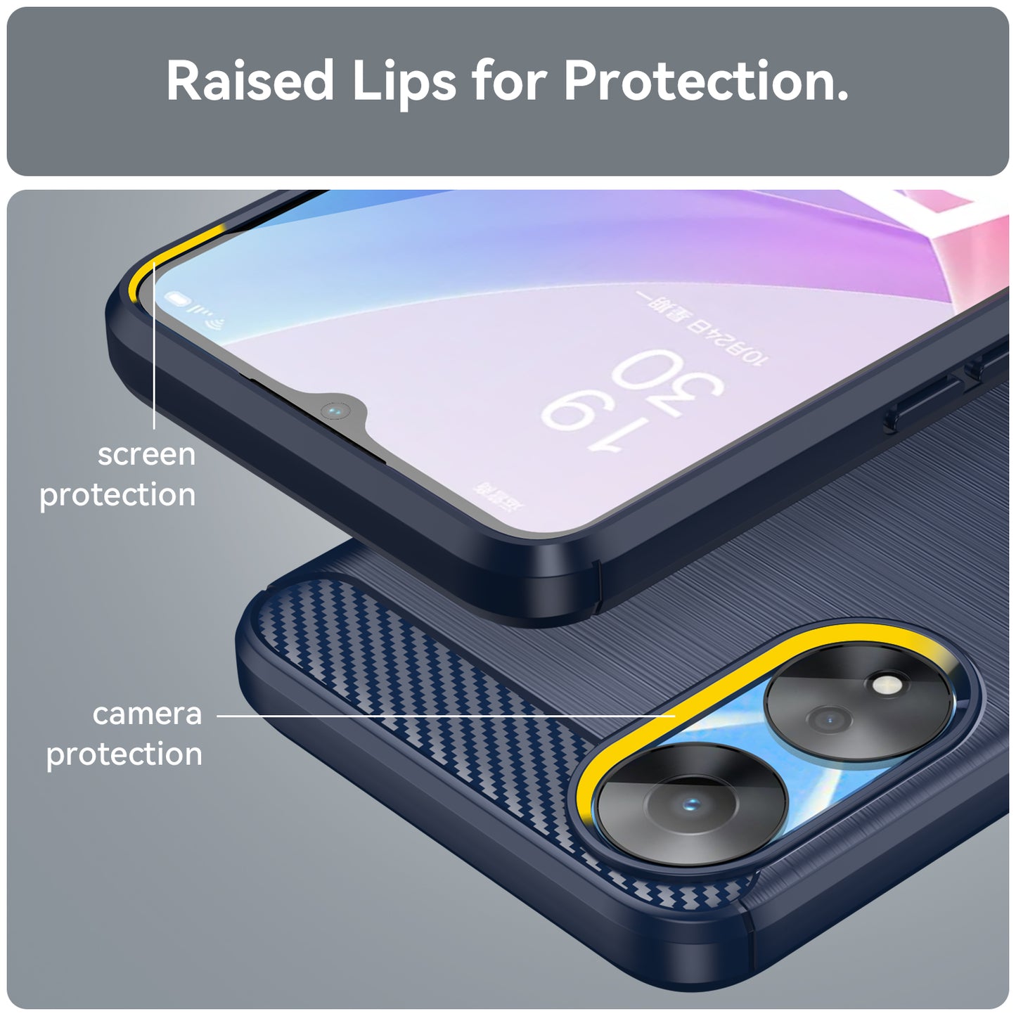 TPU Case for Oppo A78 5G / A58 5G / A58x 5G , Brushed Carbon Fiber Texture Cell Phone Cover