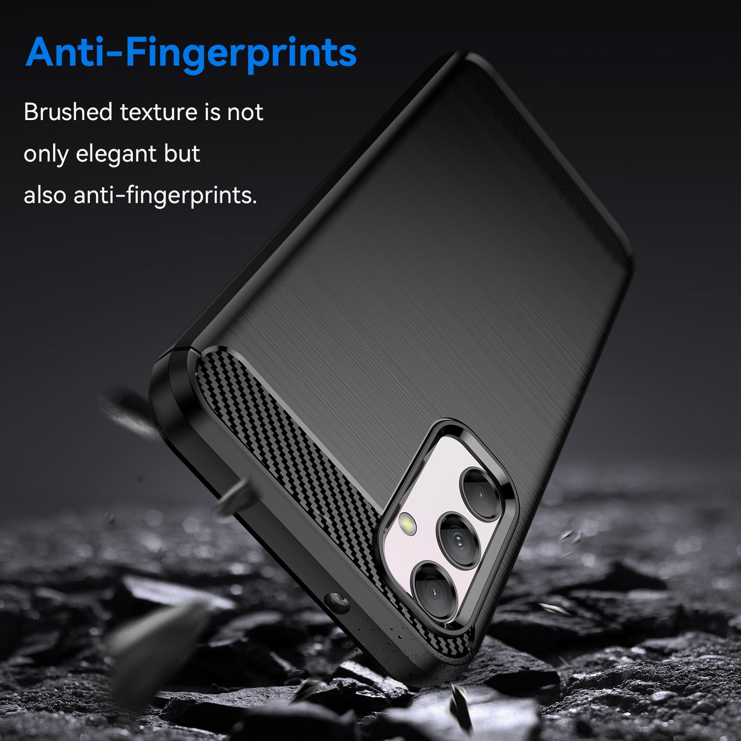 Carbon Fiber Texture Phone Case for Samsung Galaxy M14 5G , Anti-drop Brushed TPU Cover