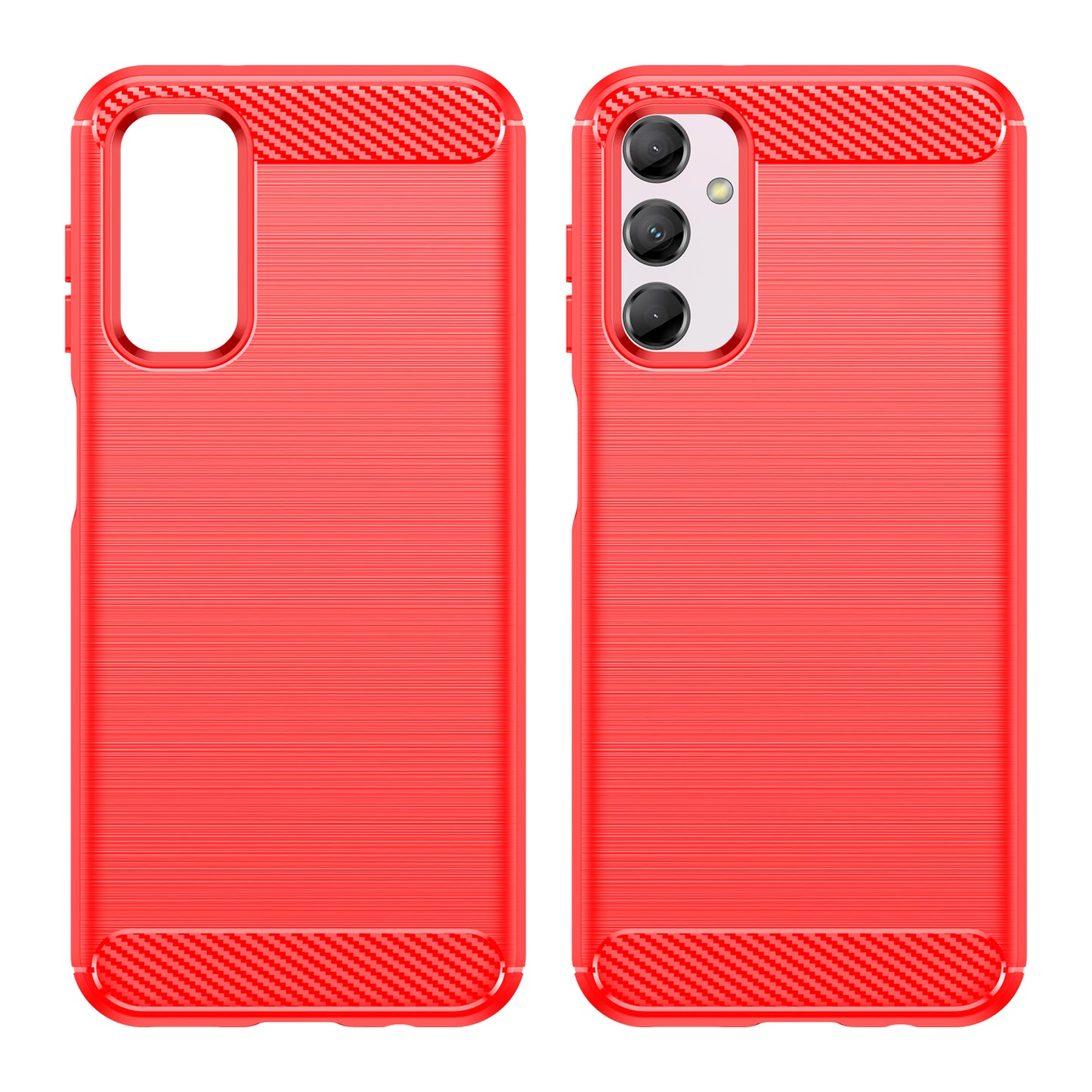 Carbon Fiber Texture Phone Case for Samsung Galaxy M14 5G , Anti-drop Brushed TPU Cover