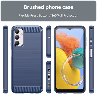 Carbon Fiber Texture Phone Case for Samsung Galaxy M14 5G , Anti-drop Brushed TPU Cover