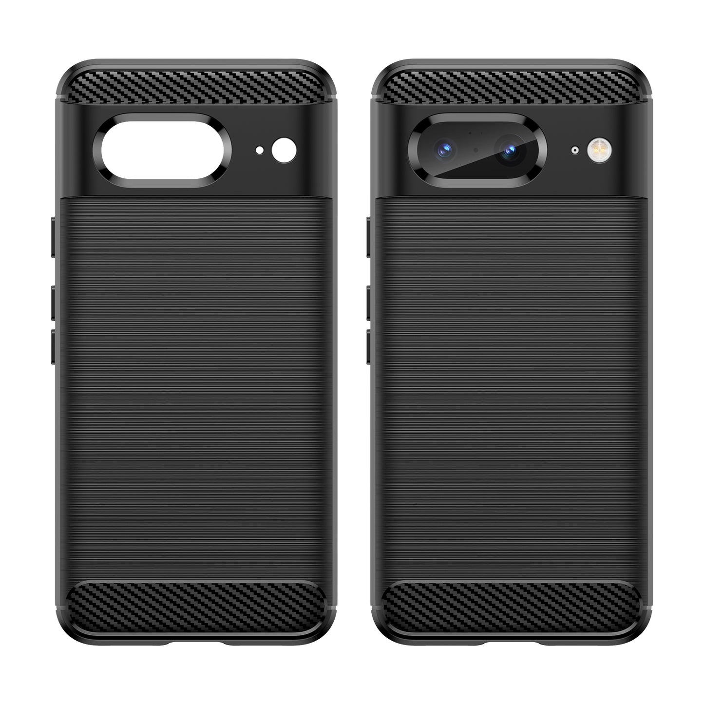 Brushed TPU Phone Case for Google Pixel 8 , Carbon Fiber Texture Anti-scratch Cover