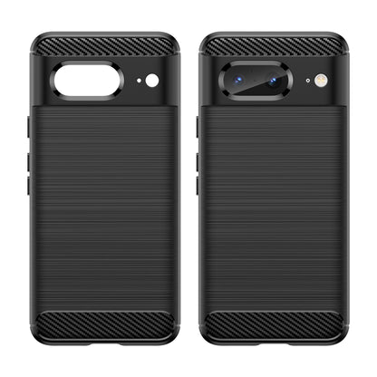 Brushed TPU Phone Case for Google Pixel 8 , Carbon Fiber Texture Anti-scratch Cover
