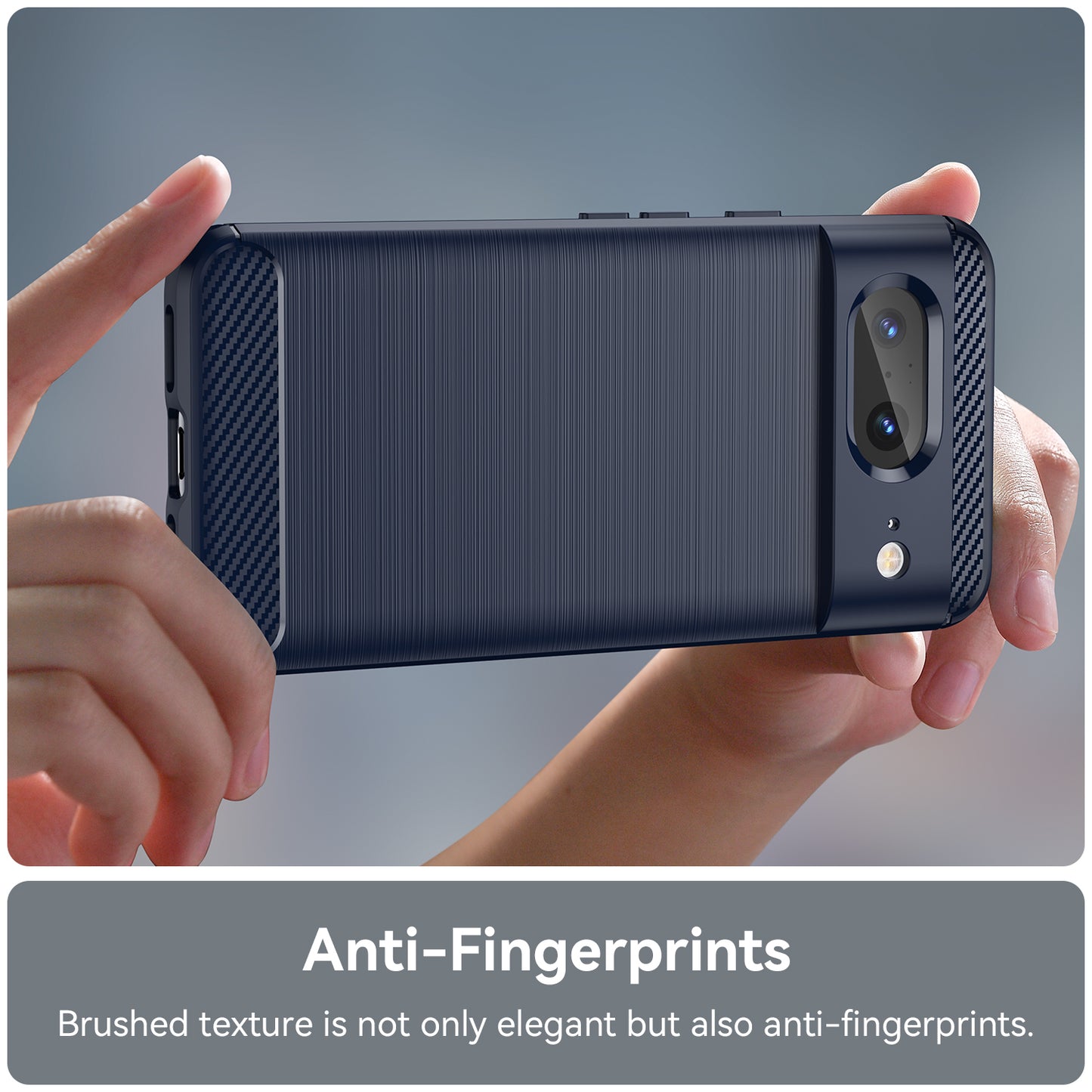 Brushed TPU Phone Case for Google Pixel 8 , Carbon Fiber Texture Anti-scratch Cover