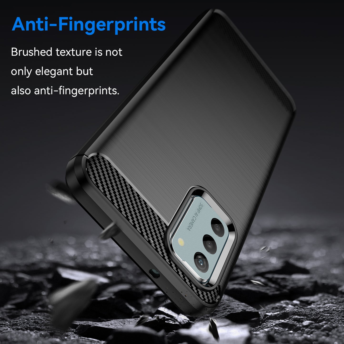 Brushed Carbon Fiber Texture TPU Case for Nokia G22 , Anti-drop Cell Phone Cover